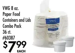 Smart & Final VWG 8 oz. Paper Food Containers and Lids Combo Pack 36 ct offer