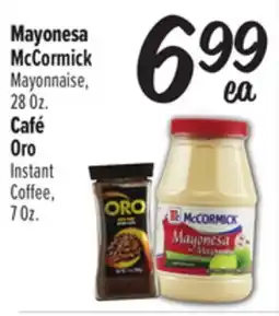 El Super McCormick Mayonnaise, 28 Oz. Oro Instant Coffee, 7 Oz offer