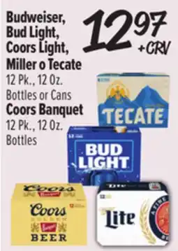 El Super Budweiser, Bud Light, Coors Light, Miller o Tecate, Coors Banquet offer