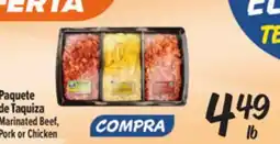 El Super Marinated Beef, Pork or Chicken offer