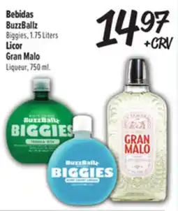 El Super BuzzBallz Biggies, 1.75 Liters Licor Gran Malo, 750 mL offer