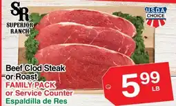 Superior Grocers Beef Clod Steak or Roast offer