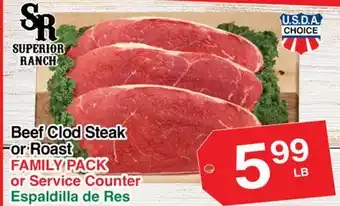 Superior Grocers Beef Clod Steak or Roast offer