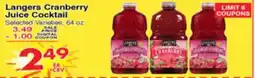 Superior Grocers Langers Cranberry Juice Cocktail offer