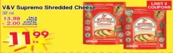 Superior Grocers V&V Supremo Shredded Cheese offer