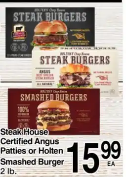 Superior Grocers Steak House Certified Angus Patties or Holten Smashed Burger offer