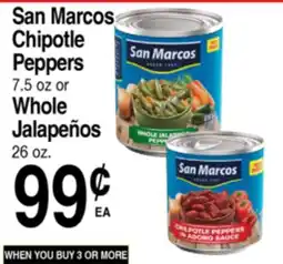Superior Grocers San Marcos Chipotle Peppers 7.5 oz or Whole Jalapeños 26 oz offer