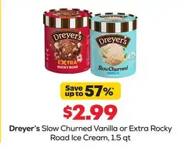 Grocery Outlet Dreyer's Slow Churned Vanilla or Extra Rocky Road Ice Cream offer