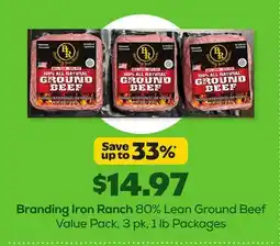 Grocery Outlet Branding Iron Ranch 80% Lean Ground Beef Value Pack offer