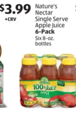 Aldi Nature's Nectar Single Serve Apple Juice offer