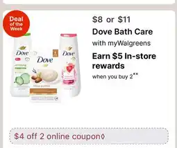 Walgreens Dove Bath Care offer