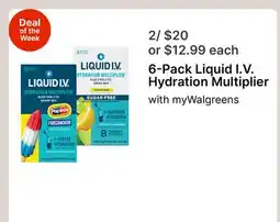 Walgreens 6-Pack Liquid I.V. Hydration Multiplier offer