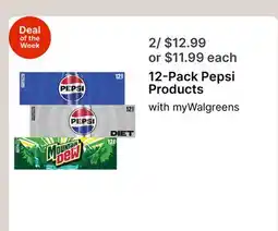 Walgreens 12-Pack Pepsi Products offer