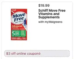 Walgreens Schiff Move Free Vitamins and Supplements offer