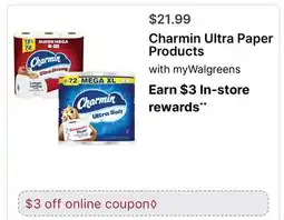 Walgreens Charmin Ultra Paper Products offer
