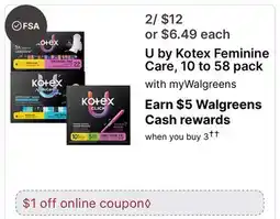 Walgreens U by Kotex Feminine Care, 10 to offer