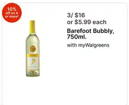 Walgreens Barefoot Bubbly offer