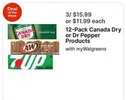 Walgreens 12-Pack Canada Dry or Dr Pepper Products offer