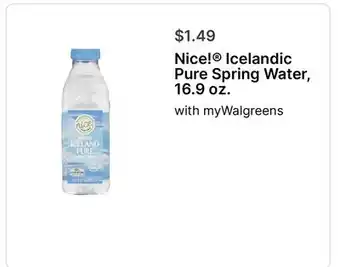 Walgreens Nice! Icelandic Pure Spring Water offer