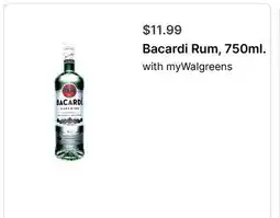 Walgreens Bacardi Rum, 750ml offer