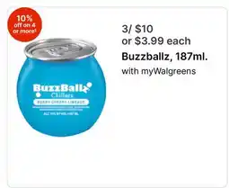 Walgreens Buzzballz, 187ml offer