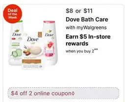 Walgreens Dove Bath Care offer