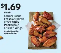 Aldi Farmer Focus Fresh Antibiotic Free Family Pack Whole Chicken Wings offer