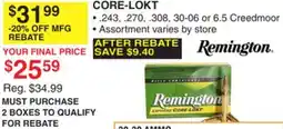 Dunham's Sports REMINGTON CORE-LOKT offer