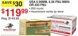 Dunham's Sports WINCHESTER USA 5.56MM, 5.56 FMJ M855 OR 223 FMJ offer