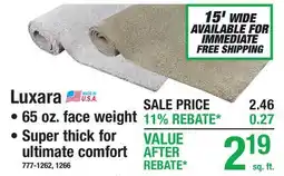 Menards Carpet Luxara offer