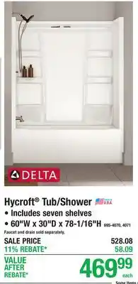 Menards Delta Hycroft Tub/Shower offer