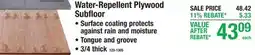 Menards Water-Repellent Plywood Subfloor Panels offer