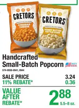 Menards Handcrafted Small-Batch Popcorn Snacks offer