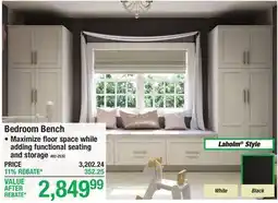 Menards Bedroom Bench offer