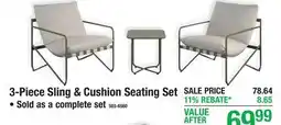 Menards 3-Piece Sling & Cushion Seating Set offer