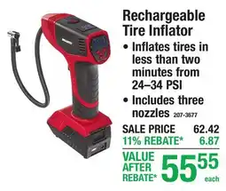 Menards Rechargeable Tire Inflator offer