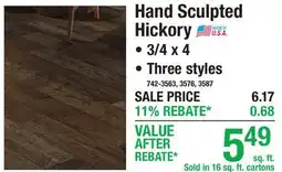 Menards Hand Sculpted Hickory offer