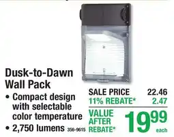 Menards Dusk-to-Dawn Wall Pack offer