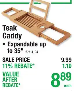 Menards Teak Caddy Bathtub Accessories offer