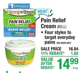 Menards Pain Relief Cream offer