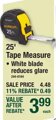 Menards 25' Tape Measure offer