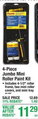 Menards Purdy 4-Piece Jumbo Mini Roller Paint Kit offer