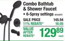 Menards Tuscany Combo Bathtub & Shower Faucet offer