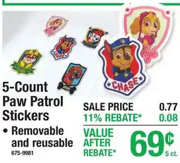 Menards 5-Count Paw Patrol Stickers Bathroom Accesories offer