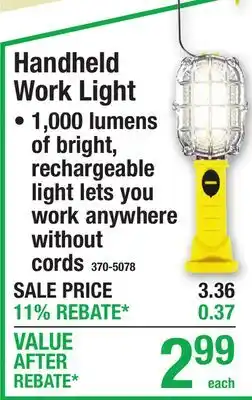 Menards Handheld Work Light offer