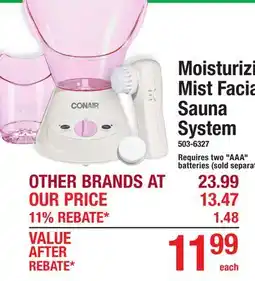 Menards Moisturizing Mist Facial Sauna System offer
