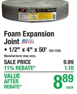 Menards Foam Expansion Joint offer