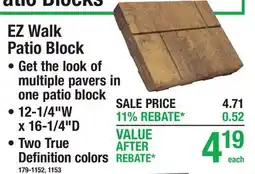 Menards EZ Walk Patio Block offer