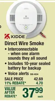 Menards Kidde Direct Wire Smoke offer