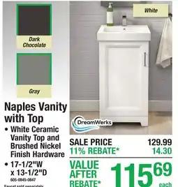 Menards Naples Vanity with Top offer